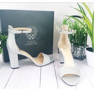 Vince Camuto Silver Sparkling heels